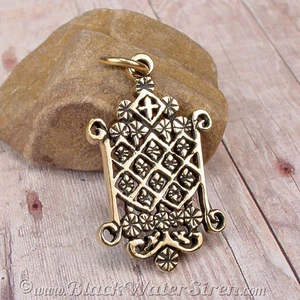 VOODOO VEVE - OGOUN - Charm Pendant BRONZE Lwa Vodou - Picture 1 of 4