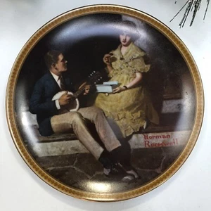 Collectible NORMAN ROCKWELL Plates Pondering On The Porch - Picture 1 of 8