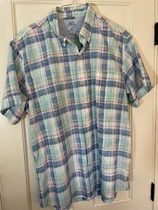 IZOD SALTWATER MEN'S CARRIBEAN PLAID BUTTON FRONT SHIRT - SIZE XL - Picture 1 of 11