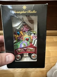 Christopher Radko Christmas Ornament Gifts To Go Red Wagon Toys 4.5" 02-0462-0 - Picture 1 of 10