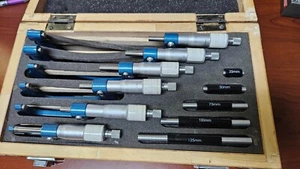 6Pcs 0-150mm Micrometer Outside Micrometer Set with Standards and Wood Case - Picture 1 of 5