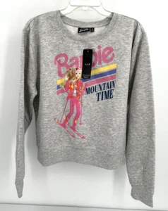 YOUTH GIRL SIZE XL GREY BARBIE CREWNECK SWEATSHIRT NEW!! - Picture 1 of 6