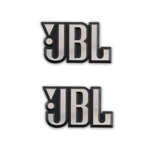 2pcs JBL  Silvery Logo Badge Aluminum Replacement Piece 23mm(0.90")X 13mm(0.51")