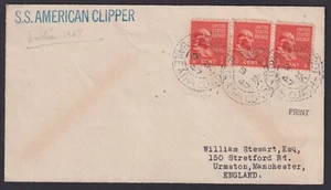 IRLANDA: (18630) S.S. AMERICA CLIPPER PAQUEBOT/CANCELAR/CUBIERTA 1947 - Imagen 1 de 2