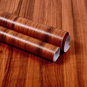 10m Vinyl Red Wood Grain Wallpaper Self Adhesive Contact Paper Kitchen Bedroom - Picture 1 of 4