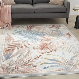 Nourison Seaside Floral Multicolor 5' x 7' Area Rug, 5'3" x 7'3" - Picture 1 of 9
