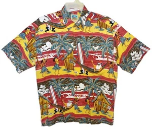 Sz L Ron Anderson for Kahala After Christmas Hawaiian Aloha Shirt Santa & Hula - Picture 1 of 3