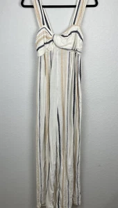 Free People Breezin Through Jumpsuit Small Striped Wide Leg Smocked Beach Boho - Picture 1 of 11
