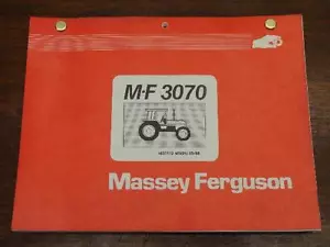 Original Massey Ferguson MF 3070 Tractor Parts Manual Book 1637172M5 - Picture 1 of 1