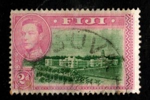 Used " KING GEORGE VI - LOCAL MOTIVES - GOVERNMENT OFFICES " FIJI 1946 - Picture 1 of 2