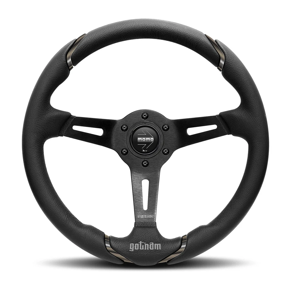 MOMO Motorsport Gotham Steering Wheel Black Leather Grip, 350mm - GOT35BK0B Foto 1 de 1