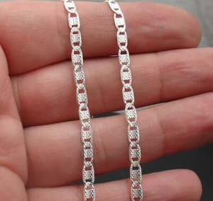 18" Reversible Mariner Valentino Necklace Chain Real Solid 925 Sterling Silver - Picture 1 of 4