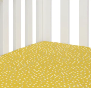 Glenna Jean Fitted Crib Sheet, Yellow & White Dot - NEW in Open Package - Picture 1 of 3