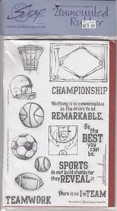 Varsity Club images Scrap Unmounted Rubber Stamp Sheet 8 1/2 x 6" Free Shipping - Picture 1 of 2