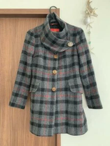 Vivienne Westwood RED LABEL Asymmetric Coat Gray Red Plaid Check 2 (M) Japan - Picture 1 of 5