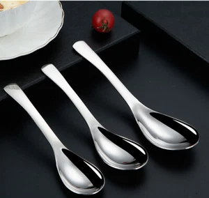 Stainless Steel Spoon Soup Spoon Household Deep Spoon Stainless Steel Tableware - Picture 1 of 13