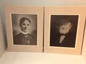 Antique Studio Photos Man & Woman in Ethnic Dress perhaps European (from estate) - Picture 1 of 3