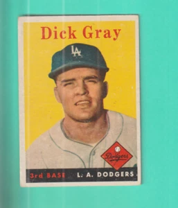 1958 TOPPS # 146 DICK GRAY LOS ANGELES DODGERS EX COND. - Picture 1 of 2