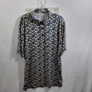 Camisa polo hawaiana floral azul/verde 1764 para hombre talla XL 13024-0646 - Imagen 1 de 8