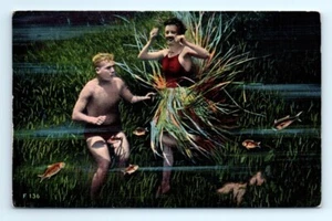 Cartolina FL anni '60 argento sorgenti danza sott'acqua ocala attrazione lungo la strada - Foto 1 di 2