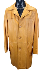 Vintage Mid Western Sport Togs LONG beige weiches Leder Hirschleder Mantel Jacke Herren 42 - Bild 1 von 22
