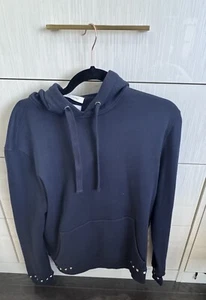 Valentino $1490 Men's Untitled Rockstud Hooded Sweatshirt Hoodie SIZE S Blue - Picture 1 of 6
