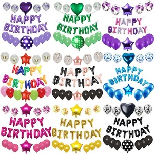 Happy Birthday Balloons Banner Foil Self Inflate Birthday Bunting Party Decor UK - Picture 1 of 71