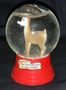 VINTAGE! LIZENZIERTER RUDOLPH DAS ROTNASIGE RENTIER ""IM SCHNEE"" WASSERGLOBE #2 - Bild 1 von 12