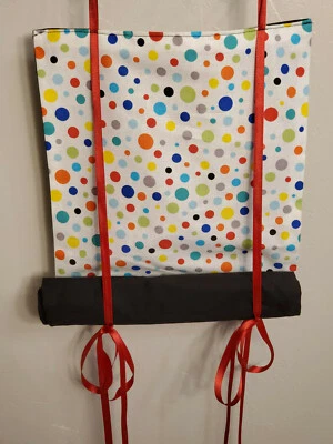 Classroom Door Curtain Colorful Polka Dot Roll Up Tie Up Handmade School Drill - Image 1 of 3