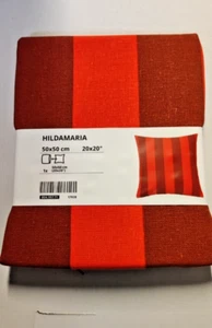 Federa cuscino Hildamaria Ikea, arancione/marrone/a righe, 50x50 cm nuova 804.957.71 - Foto 1 di 2