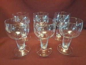 VTG Clear Glass Hollow Stem Beer Cocktail - Set of 6 - Danish? Anchor Hocking? - Picture 1 of 11