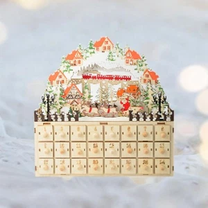 Christmas Advent Calendar with 24 Storage Drawers with Lights Holiday Decoration - Picture 1 of 7