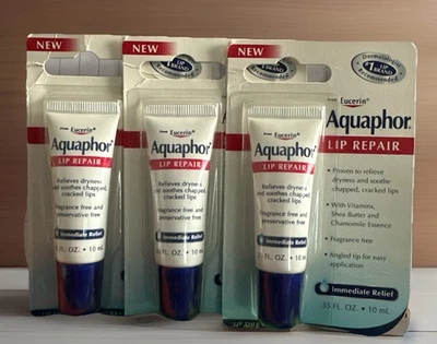 Pomada reparadora de labios Aquaphor - Larga duración 0,35 fl oz - Lote de 3 Foto 1 de 2
