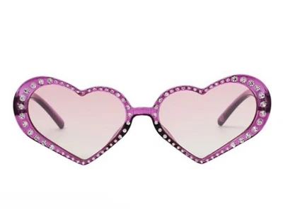 Betsey Johnson Women's Heart  pink  Embellished Sunglasses NWT - Image 1 of 4