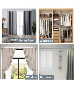 Paquete X2 Postes de Ducha/Cortina Extensibles 155-260cm Riel de Barra de Tensión Telescópico - Imagen 1 de 10