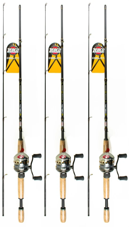 (LOT OF 3) ZEBCO DELTA ZD3 6' MEDIUM 2 PIECE SPINCAST COMBO DSZD3C 21-17492 - Image 1 of 1