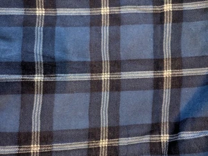 NOS Vintage Plaid Flannel Lightweight Fabric Blue White 5 Yds 28” X 44” - Picture 1 of 5
