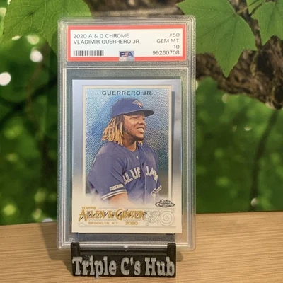 2020 Topps Chrome Vladimir Guerrero JR PSA 10 Allen & Ginter #50 Low Pop MVP - Image 1 of 3