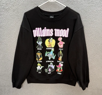 Disney Villans Sudadera Mujer Grande 11-13 Negro Cuello Redondo Pullover Suéter Foto 1 de 4