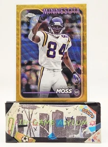 💥2024 Topps Chrome #112 RANDY MOSS HOF Gold Refractor SSP /50 VIKINGS!💥 - Picture 1 of 3
