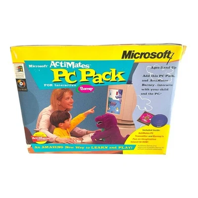Microsoft Actimates Interactive Barney PC Pack CD-Rom & Transmitter New - Image 1 of 4