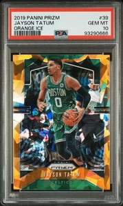 2019 Panini Prizm Jayson Tatum Orange Ice #39 PSA 10! - Picture 1 of 3