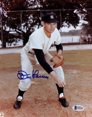 Yankees Don Larsen Auténtico Firmado 8x10 Foto Autografiada BAS 1 Foto 1 de 3