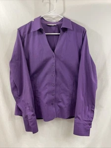 Coldwater Creek Womens PL 14-16 Purple Formal Blouse Shirt Top Western Mature - Picture 1 of 4