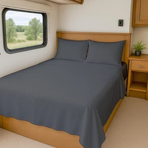RV Sheets 100% Egyptian Cotton, Three Quarter 48" x 75" Premium Quality 4 Pie... - Bild 1 von 9