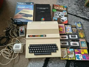 Dragon 32 Computer Working + 14 Games Joystick, Logic 3 Programming Etc Rare lot - Afbeelding 1 van 8