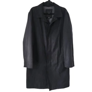 Trench cappotto carriera blazer giacca lunga uomo 40R nuovo senza etichette London Fog nero - Foto 1 di 10
