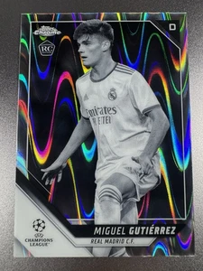 2021-22 Topps Chrome UEFA CL Miguel Gutierrez Black & White Ray Wave #137 - Picture 1 of 6