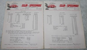 RARO 1969 ISLIP SPEEDWAY MODIFICATO SPORTIVO STOCK CAR & FIGURE 8 VOLANTINO PAYOFF - Foto 1 di 3