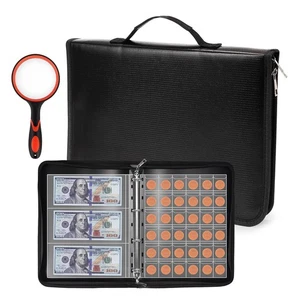 Coin Collection Book Holder for Collectors, 300 Pockets Fireproof Coins Colle... - Picture 1 of 7